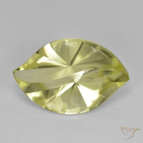 9.82ct 天然 中黄色 石英, 榄尖形, VVS-VS