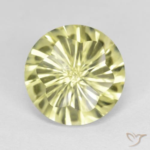 5.16ct 天然 中浅黄色 石英, 圆形的, VVS