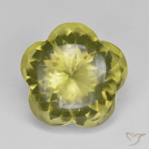 11.91ct 天然 菠萝黄 石英, 花形切割, 透明