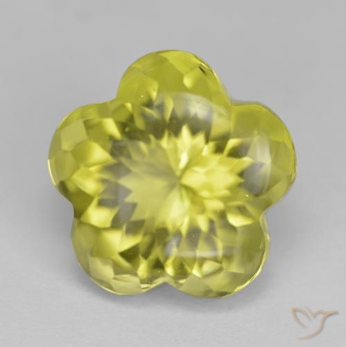 10.71ct 天然 淡菠萝黄 石英, 花形切割, 透明