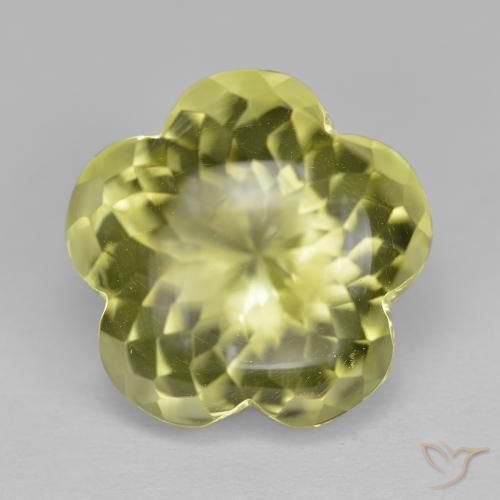11.33ct 天然 中黄色 石英, 花形切割, 透明