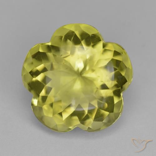 11.31ct 天然 柠檬黄 石英, 花形切割, 透明