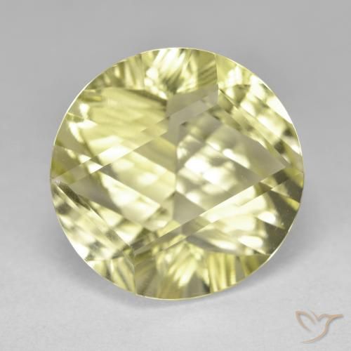 10.70ct 天然 淡黄色 石英, 圆形的, VVS