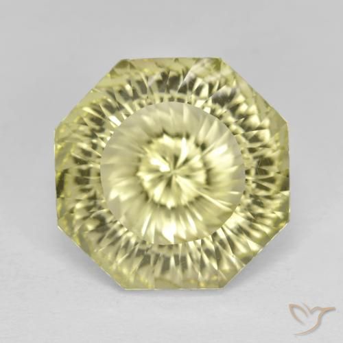 8.57ct 天然 柠檬黄 石英, 祖母绿式切割, VVS