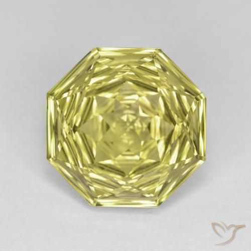 5.62ct 天然 淡菠萝黄 石英, 祖母绿式切割, VVS