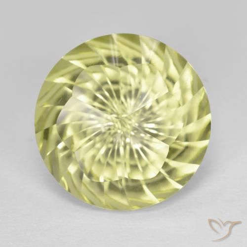 9.77ct 天然 淡黄色 石英, 圆形的, VVS-VS