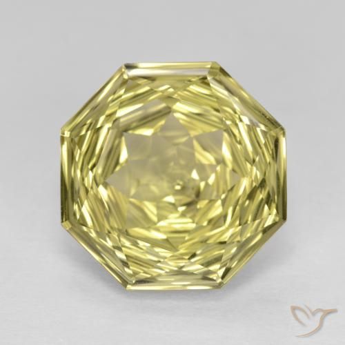 5.68ct 天然 淡菠萝黄 石英, 祖母绿式切割, VVS