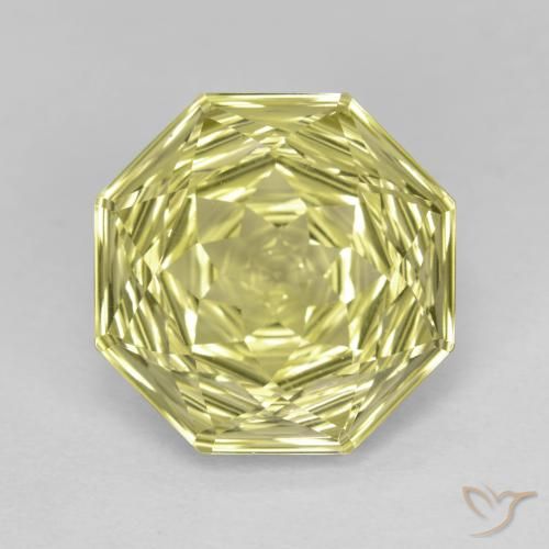 5.79ct 天然 中浅黄色 石英, 祖母绿式切割, VVS