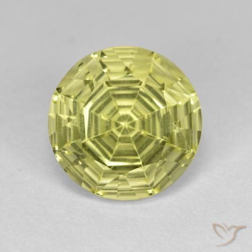 3.57ct 天然 中黄色 石英, 圆形的, VVS