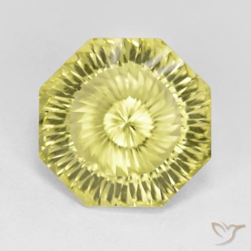 7.86ct 天然 中黄色 石英, 祖母绿式切割, VVS