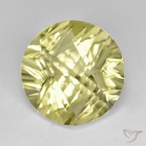 9.92ct 天然 绿黄色 石英, 圆形的, VVS