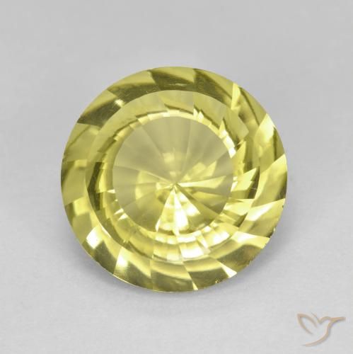 5.29ct 天然 淡黄色 石英, 圆形的, VVS