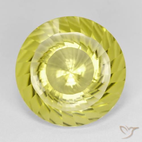14.35ct 天然 淡黄色 石英, 圆形的, VVS