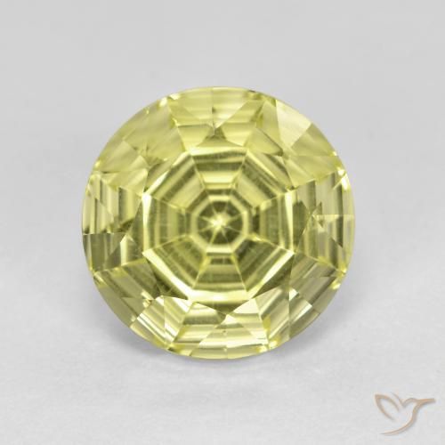 3.67ct 天然 中浅黄色 石英, 圆形的, VVS-VS