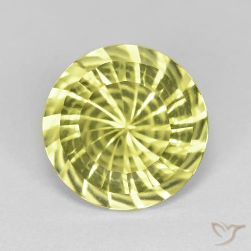 5.16ct 天然 柠檬黄 石英, 圆形的, VVS