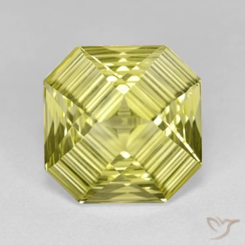 6.37ct 天然 淡菠萝黄 石英, 祖母绿式切割, VVS-VS