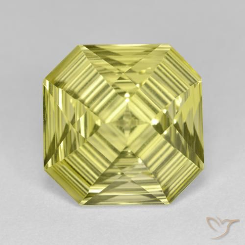 5.99ct 天然 柠檬黄 石英, 祖母绿式切割, VVS