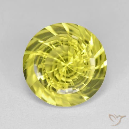 5.59ct 天然 中黄色 石英, 圆形的, VVS