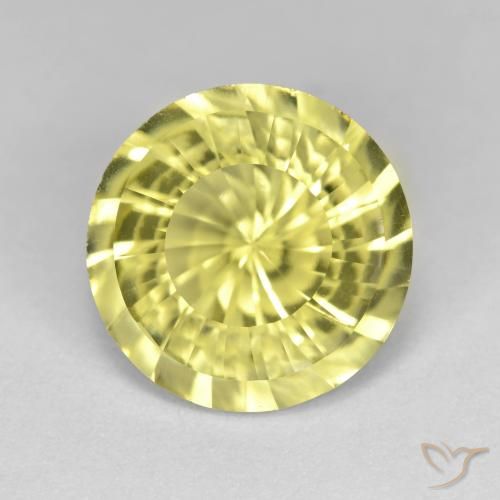 5.26ct 天然 中黄色 石英, 圆形的, VVS