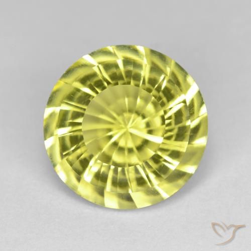 5.35ct 天然 中黄色 石英, 圆形的, VVS