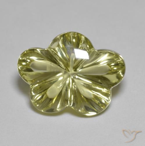 9.65ct 天然 绿黄色 石英, 花形切割, 透明