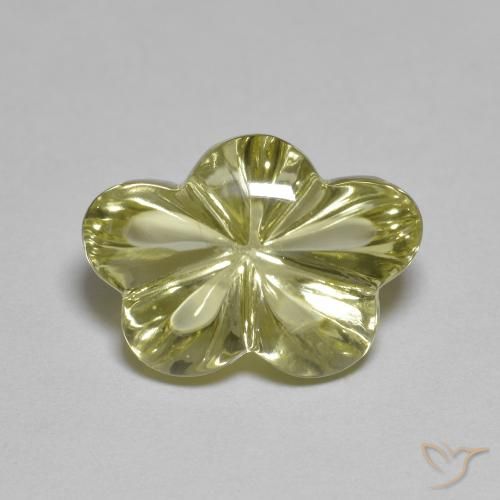 6.22ct 天然 中黄色 石英, 花形切割, 透明