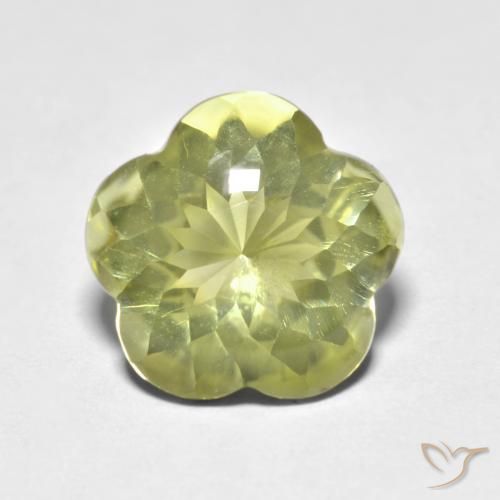 4.69ct 天然 中黄色 石英, 花形切割, 透明