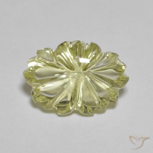 6.59ct 天然 淡奶油黄色 石英, 花形切割, 透明
