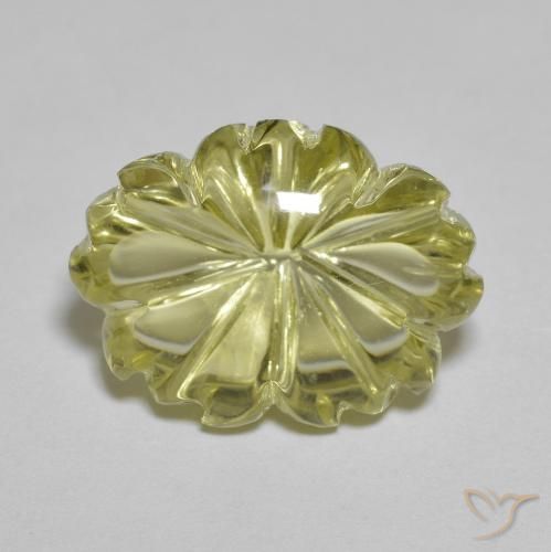 10.34ct 天然 中黄色 石英, 花形切割, 透明