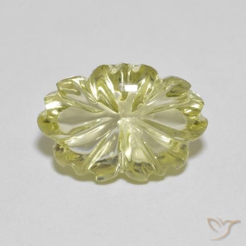 6.48ct 天然 绿黄色 石英, 花形切割, 透明