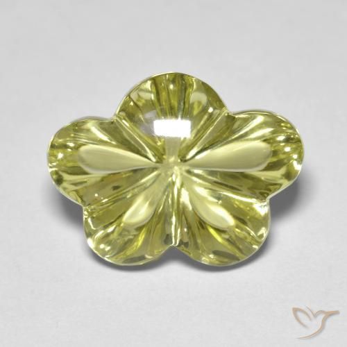 9.59ct 天然 绿黄色 石英, 花形切割, 透明
