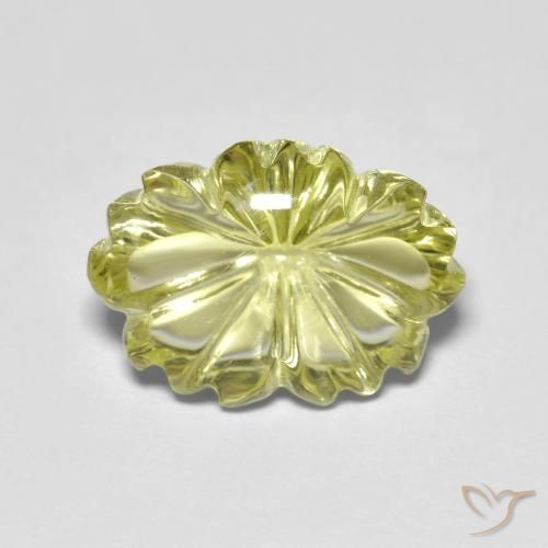 6.53ct 天然 绿黄色 石英, 花形切割, 透明