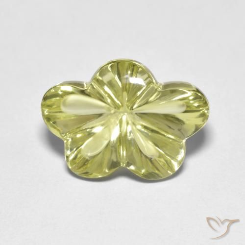 6.25ct 天然 绿黄色 石英, 花形切割, 透明