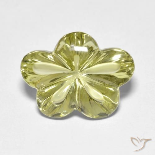 9.34ct 天然 中黄色 石英, 花形切割, 透明