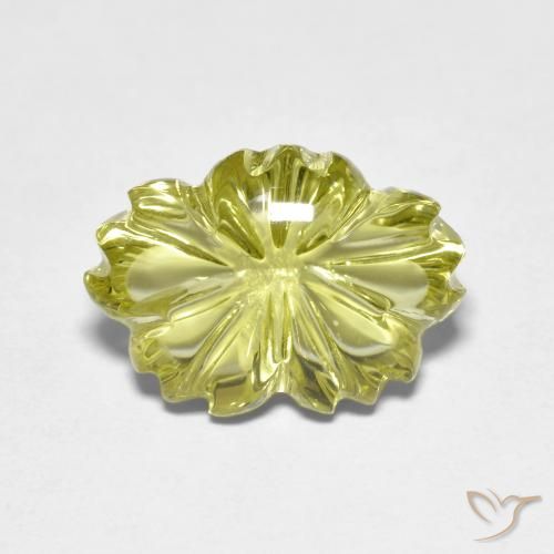 6.44ct 天然 中黄色 石英, 花形切割, 透明