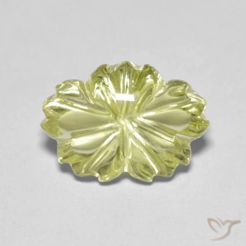 6.40ct 天然 淡黄色 石英, 花形切割, 透明