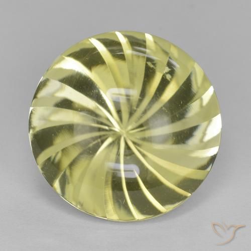 13.30ct 天然 绿黄色 石英, 圆形的, 透明