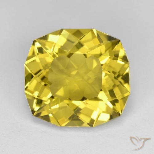 9.58ct 天然 中黄色 石英, 软垫, VVS-VS