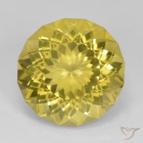 17.24ct 天然 中浅黄色 石英, 圆形的, VS