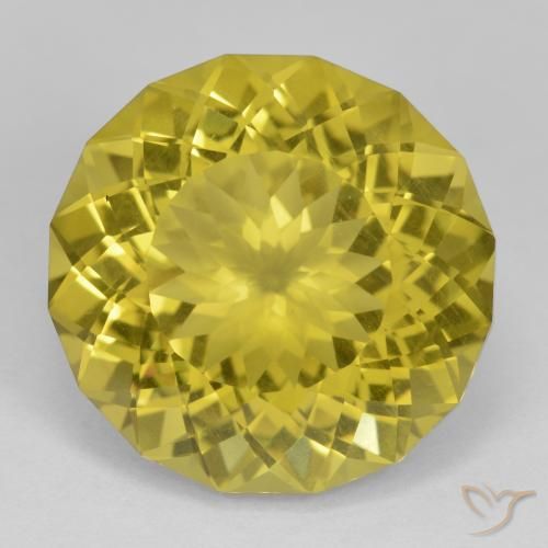 25.03ct 天然 淡蜜黄色 石英, 圆形的, VS