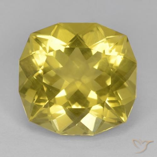 15.14ct 天然 中黄色 石英, 软垫, VS