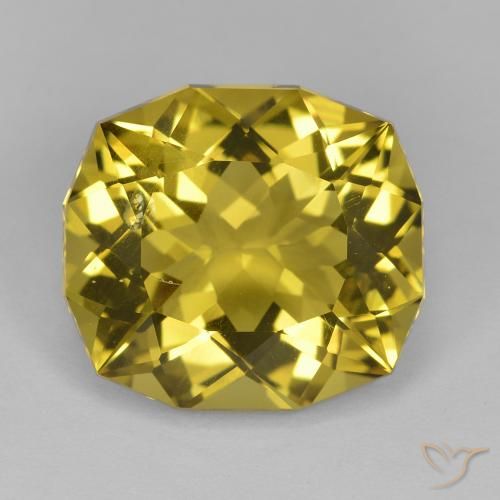 10.54ct 天然 第戎黄 石英, 软垫, VS
