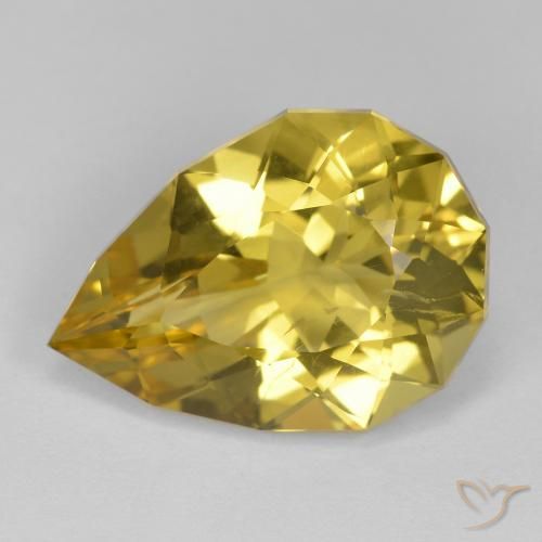 10.59ct 天然 金黄色 石英, 梨形, VS