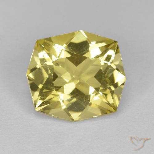 6.07ct 天然 淡黄色 石英, 祖母绿式切割, VS