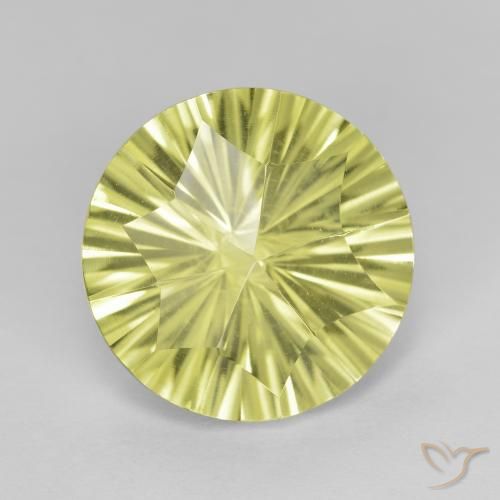 5.20ct 天然 中黄色 石英, 圆形的, VVS-VS