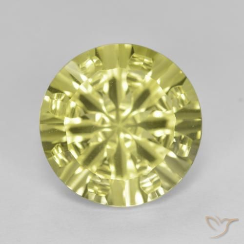 5.42ct 天然 中黄色 石英, 圆形的, VVS