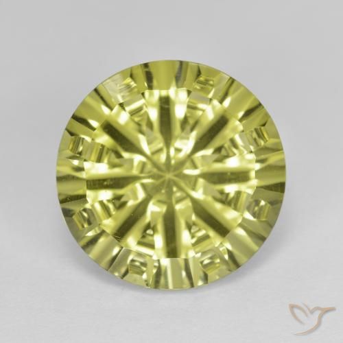 5.35ct 天然 中黄色 石英, 圆形的, VVS