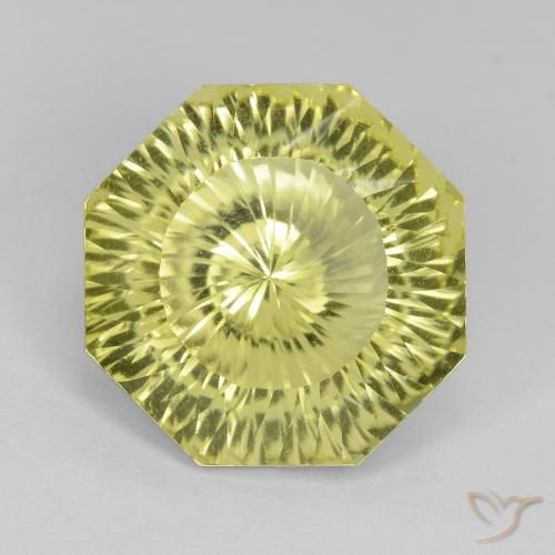 8.71ct 天然 柠檬黄 石英, 祖母绿式切割, VVS