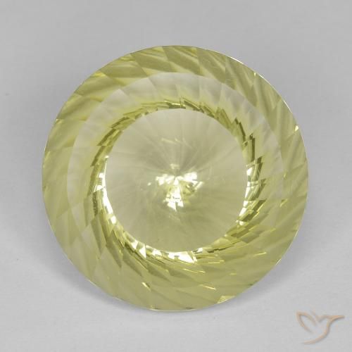 10.17ct 天然 中黄色 石英, 圆形的, VVS-VS