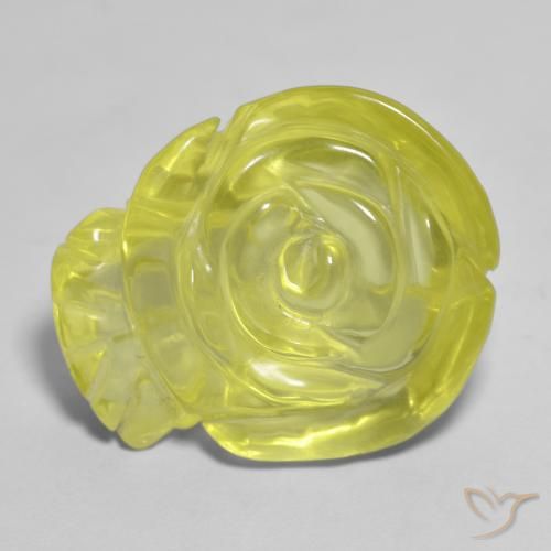 19.44ct 天然 中黄色 石英, 花形切割, 透明